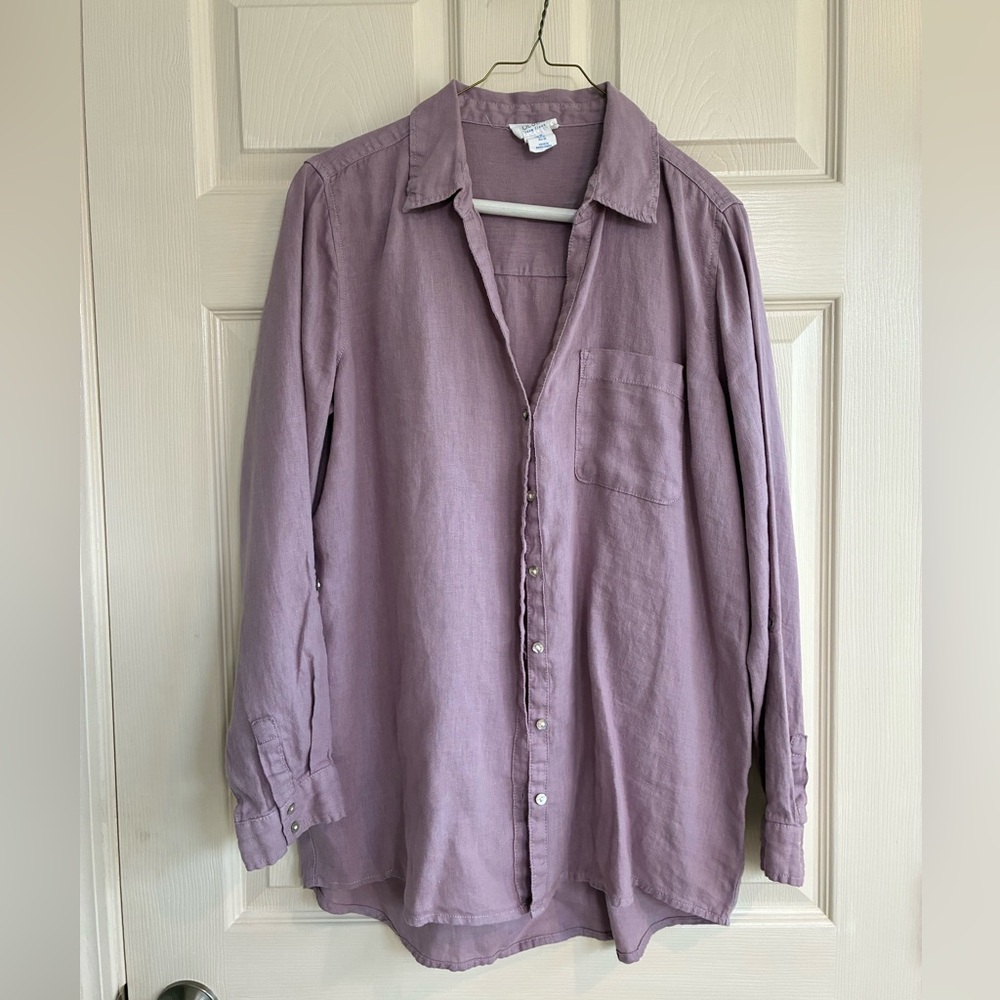 Sigrid Olsen Mauve Linen Shirt